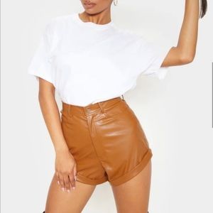 Pretty Little Thing Faux Leather Shorts 